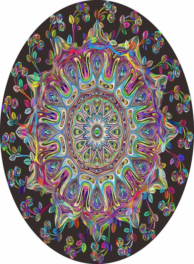 PPuzzling Mandala Flower Puzzles for Adults 1000 Pieces, Difficult Impossible Hard Puzzle, Round Colorful Trippy Challenge Jigsaw Puzzle - Image 2